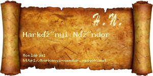 Harkányi Nándor névjegykártya